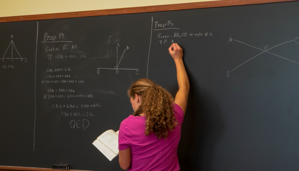 Students demonstrate Euclidian propositions