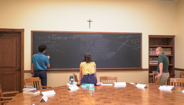 Students demonstrate Euclidian propositions