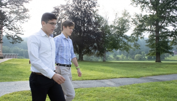 Students walk on campus