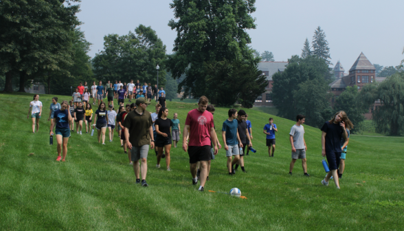 The summer programmers head out to the field for some recreation