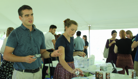 Two prefects prepare root beer floats