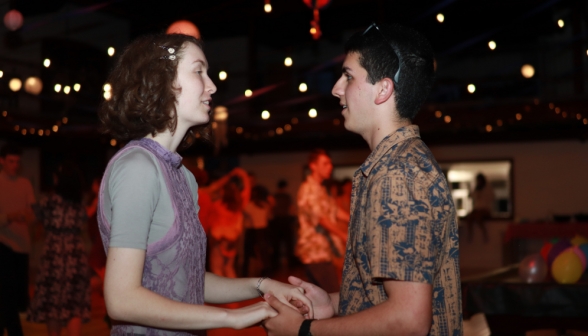 Another pair of freshman learns to dance