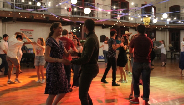 Students dancing on the floor