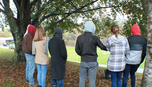 Students watch soccer game