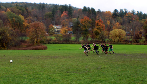 Students on soccer field