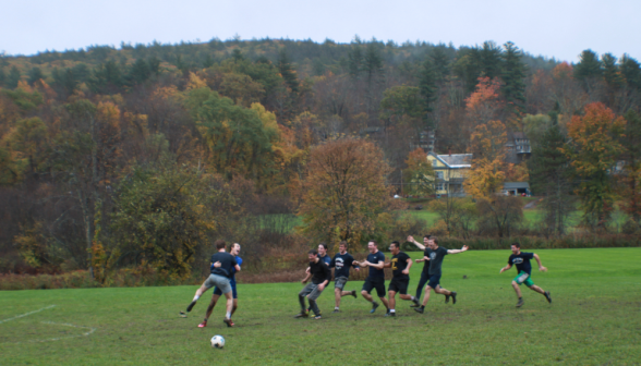Students on soccer field