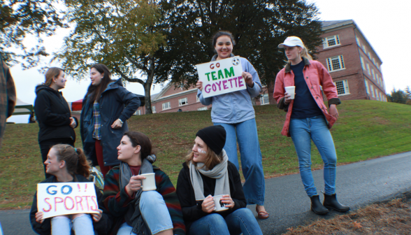 Students watch soccer game
