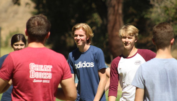 Students listen to one of the prefects