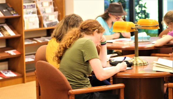 Students at the study tables