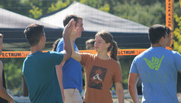 Volleyball: post-game high-fives