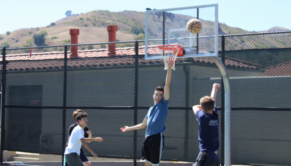 Basketball on the outdoor court