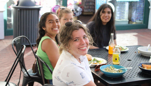 Four around an outdoor table