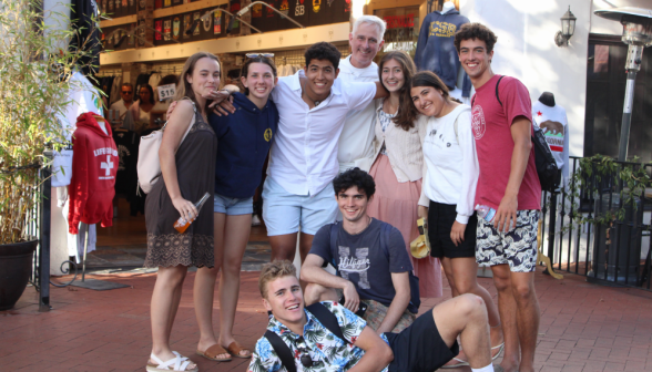 Fr. Walshe poses with a group of programmers and prefects