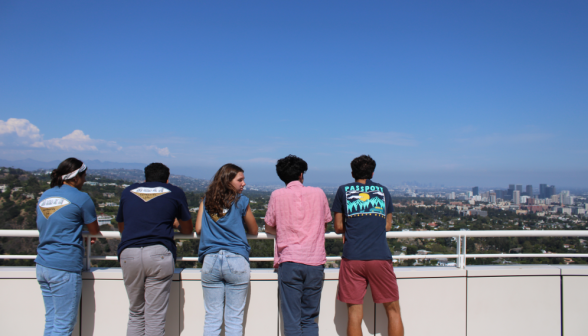 Five at the same railing