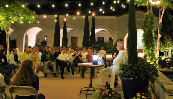 Fr. Walshe addresses the students