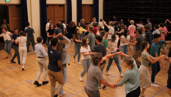 The dancefloor, full of students