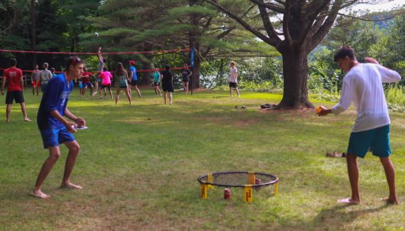 Two play Spikeball