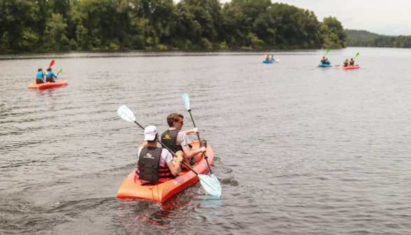 Kayaks out on the river