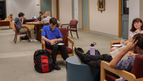 Three study in armchairs