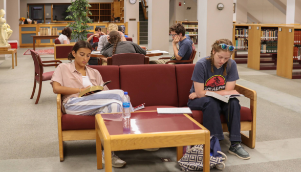 Two study on a couch