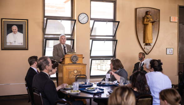 Reception for Dr. Neumayr in St. Joseph Commons