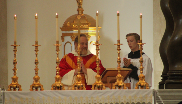 Fr. Michaels at the altar