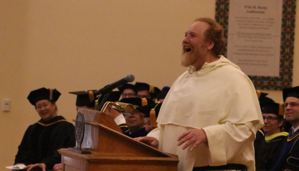 Fr. Michaels delivers a joyful address