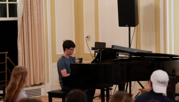 A student plays the piano