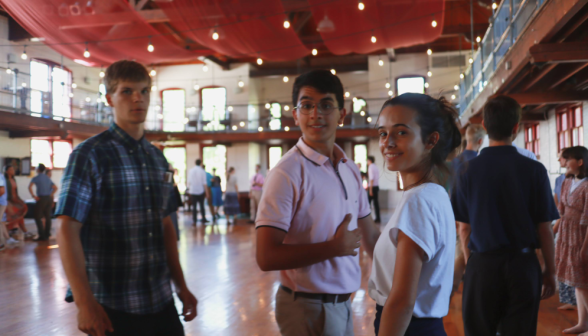 Students smile for the camera