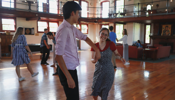 A student pair dancing