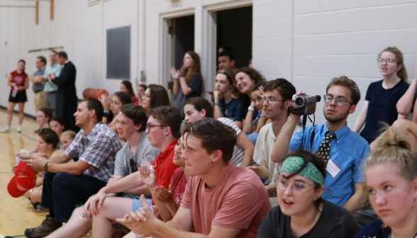 The spectators on the benches