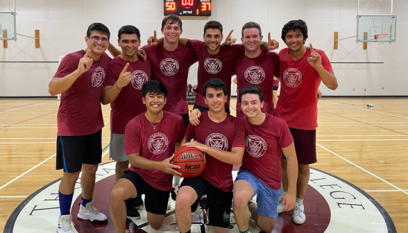 The prefects pose for a post-game photo