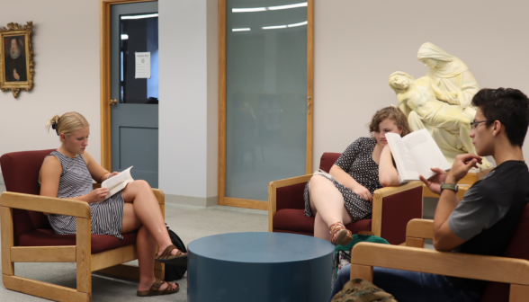 Three study in armchairs