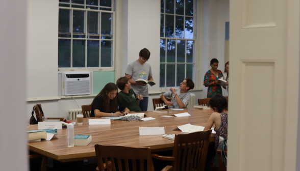 Students studying in one of the classrooms