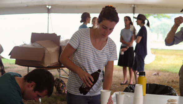 A prefect pours floats