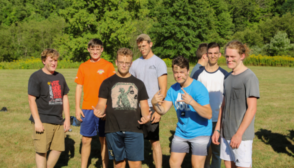 Members of the freshman team pose for a photo