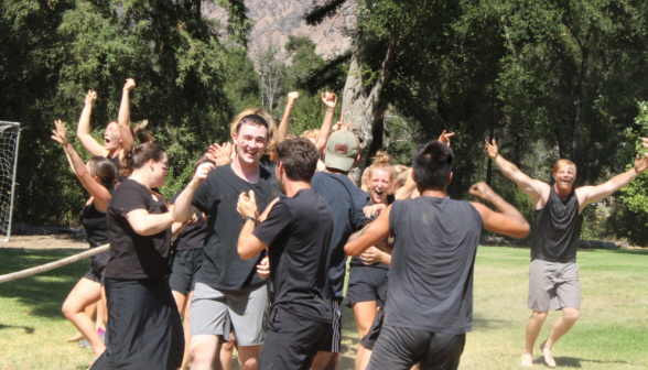 The seniors cheer wildly following a victory!