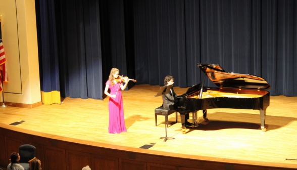 The duo performs