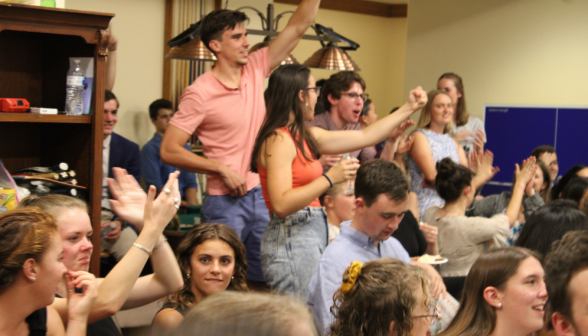 Students cheer