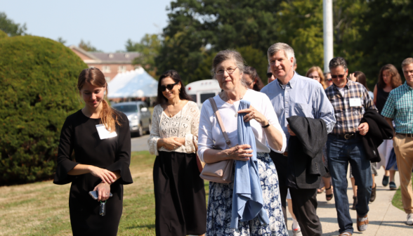 Visitors take a campus tour