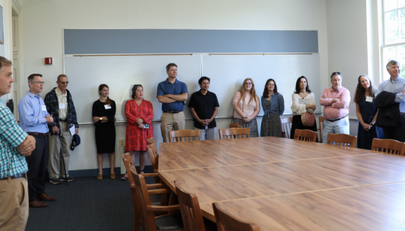 Visitors about to take a seminar on the Blue Book