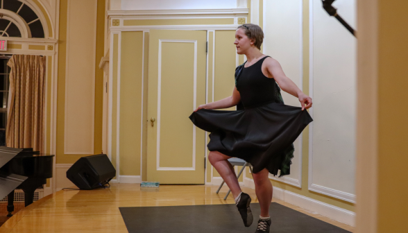 A student performs a ballet routine