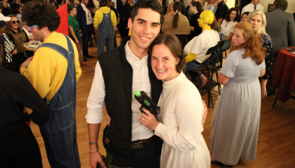 Two dressed as Han Solo and Princess Leia