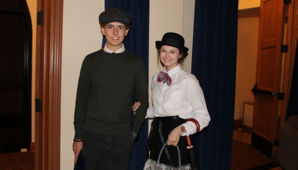 Two dressed as Mary Poppins and Bert