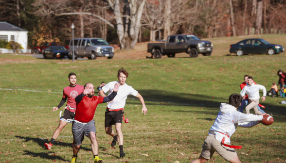 Getting ready to intercept a running pass