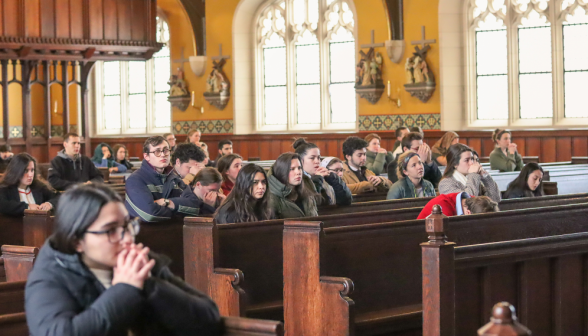 Students in the Chapel pews