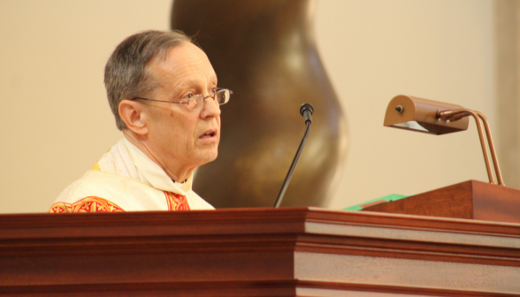 Rev. Stephen Brock delivers the homily