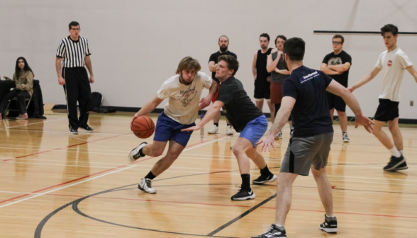 Students compete for the ball