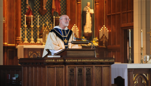 Fr. Sherwin at the pulpit