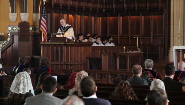 Another view of Fr. Sherwin at the pulpit